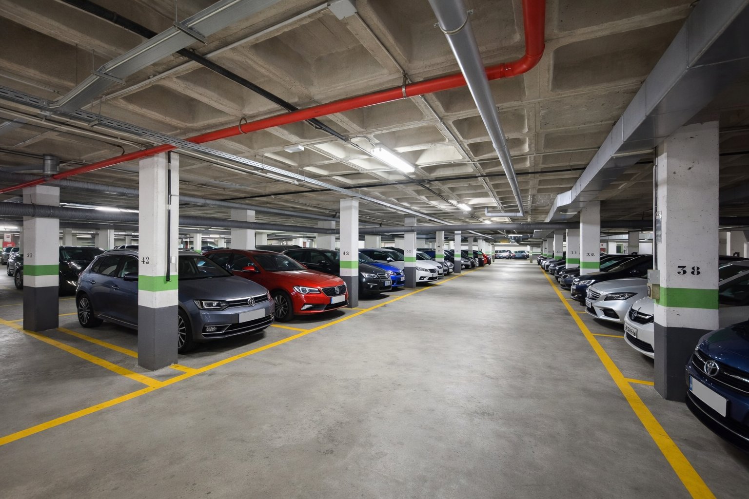 Interior parking naranja