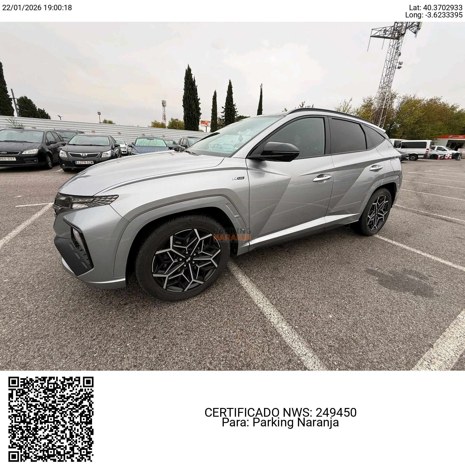 Ejemplo de foto certificada con GPS y timestamp